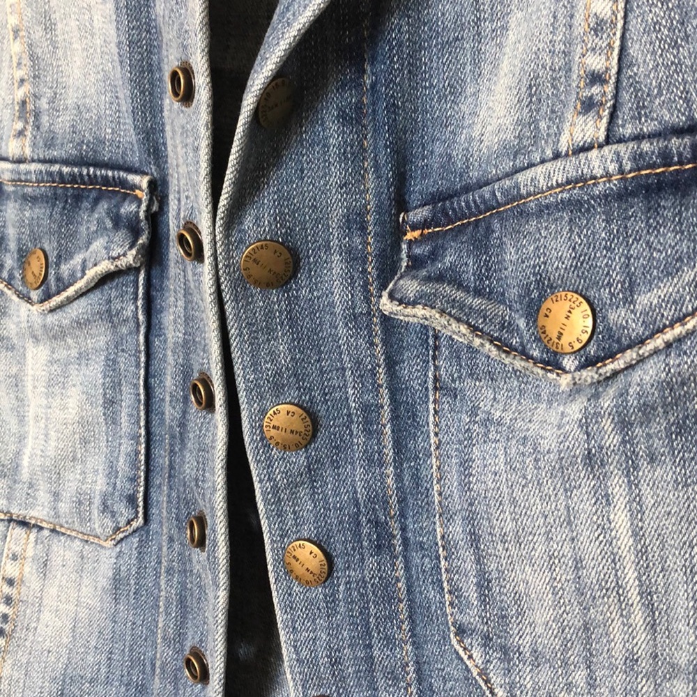 Current/Elliott denim vest in super loved wash - Picture 6 of 6
